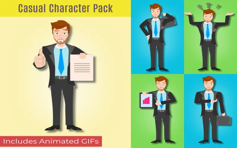 Casual emotion vector pack preview image