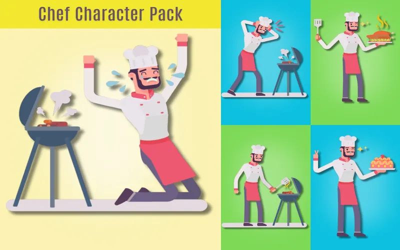 Chef emotion vector pack preview image