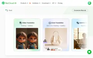 Conversion Records using RecCloud AI AI Video Platform