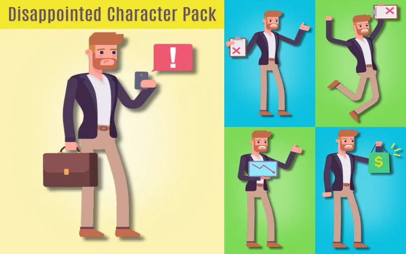 Disappointed emotion vector pack preview image