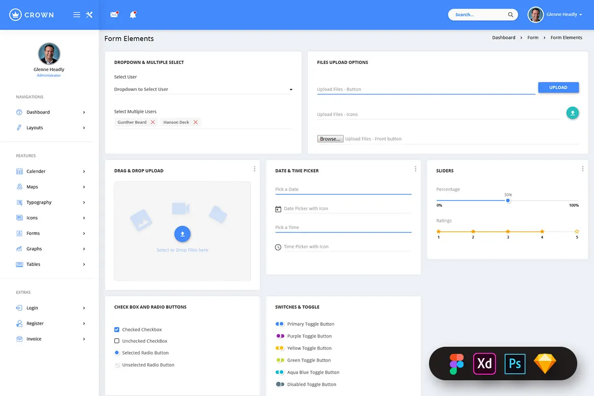 Form Elements included in the UI Kit