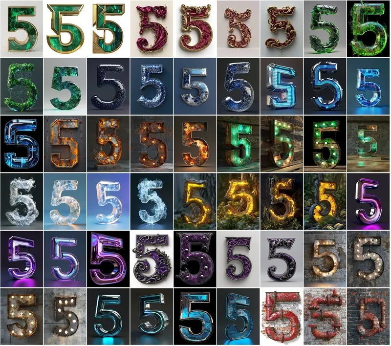 Preview images of Gothic Number 5