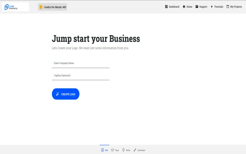 Logo factory AI design generator tool preview image