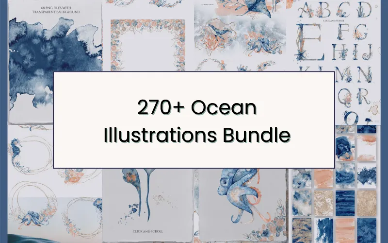 Ocean Illustrations Bundle Feature Image