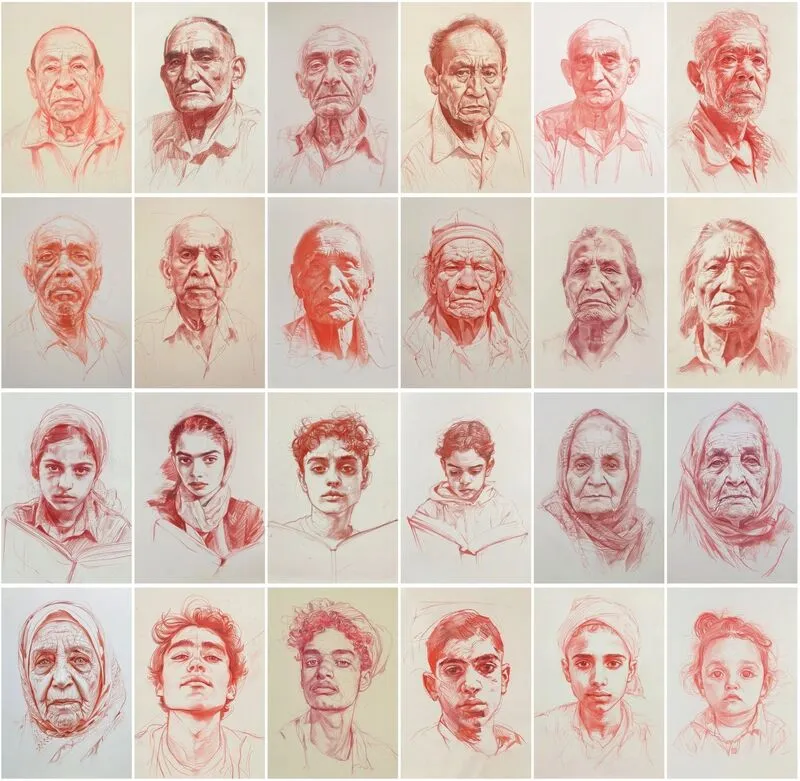 Pencil Sketch Images Of Old Aged People's Faces