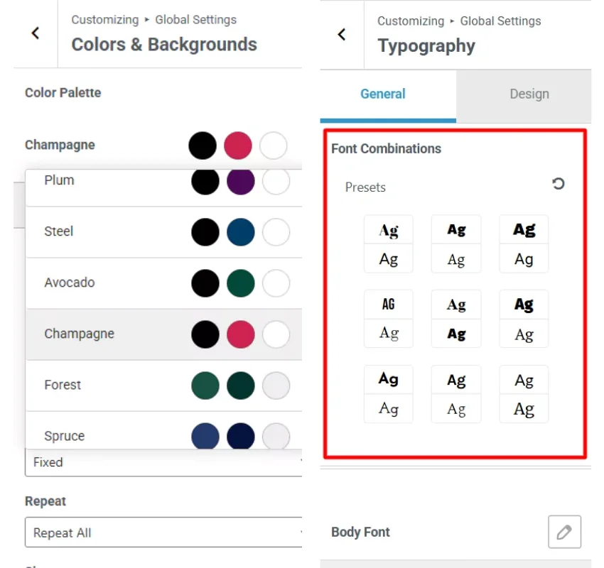 Presets Of Cyberchimps Responsive Theme