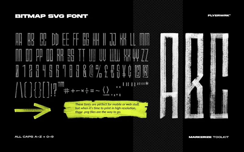 Bitmap SVG fonts included in the bundle