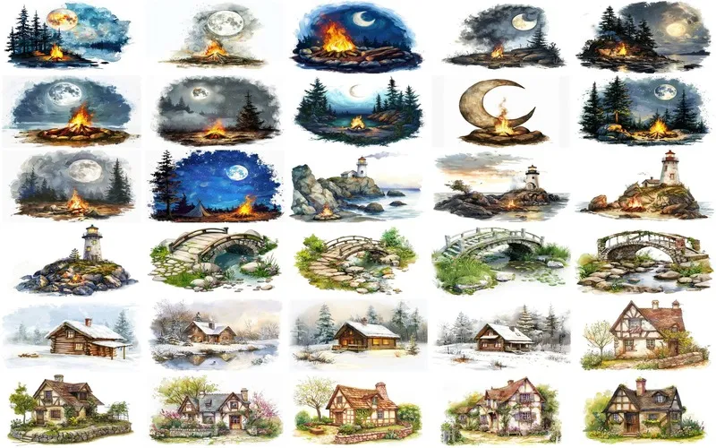 Collage of Camphire and moon Landscape preview image