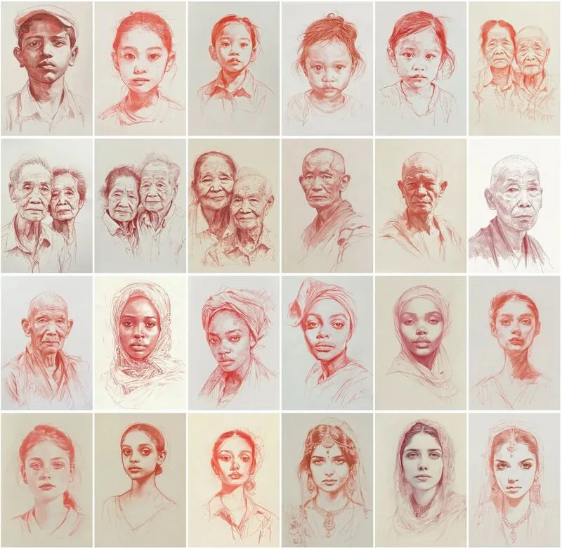 Sketches of American people