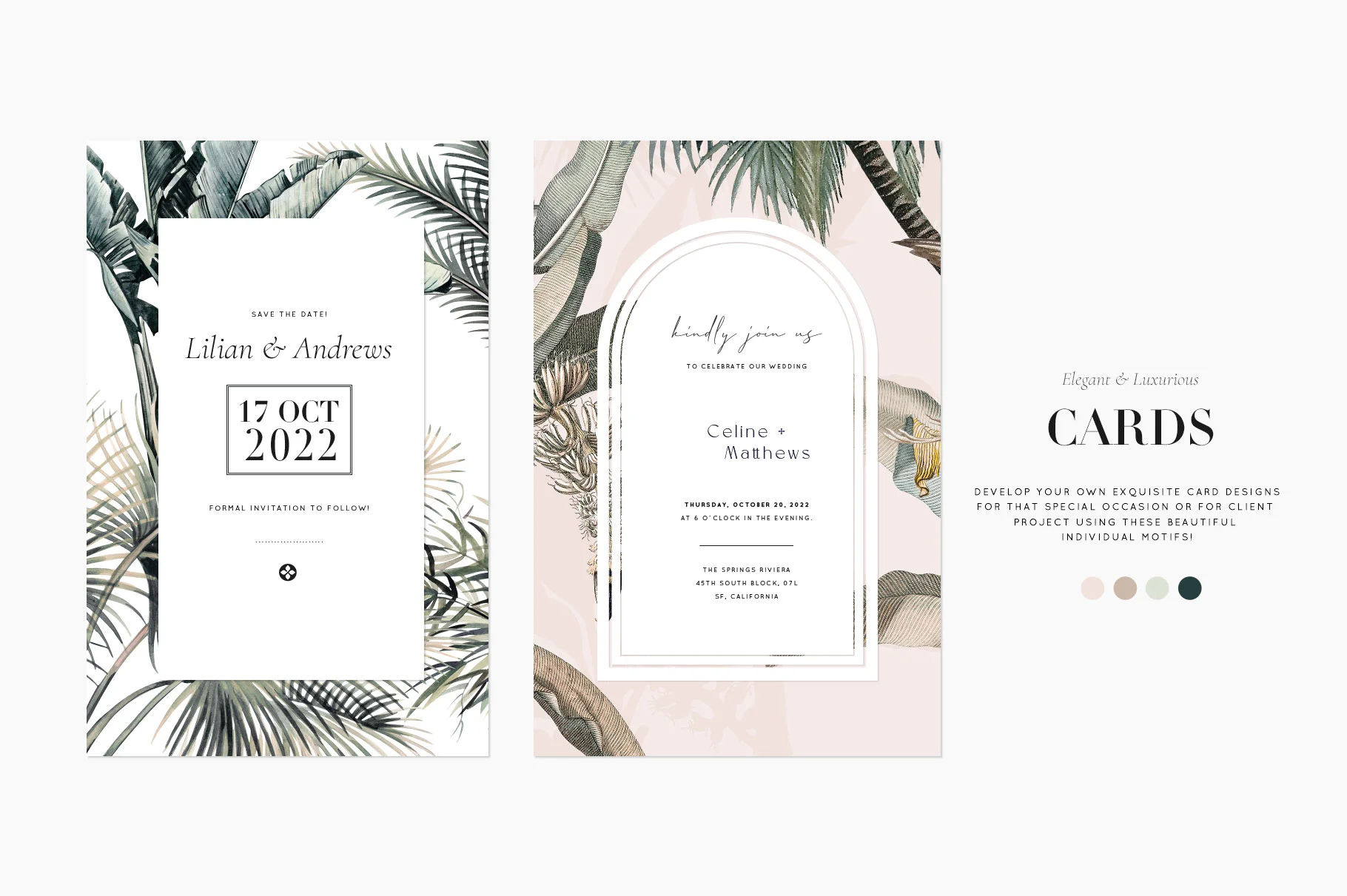 Use Case to create Luxury Cards using Tropical Prints