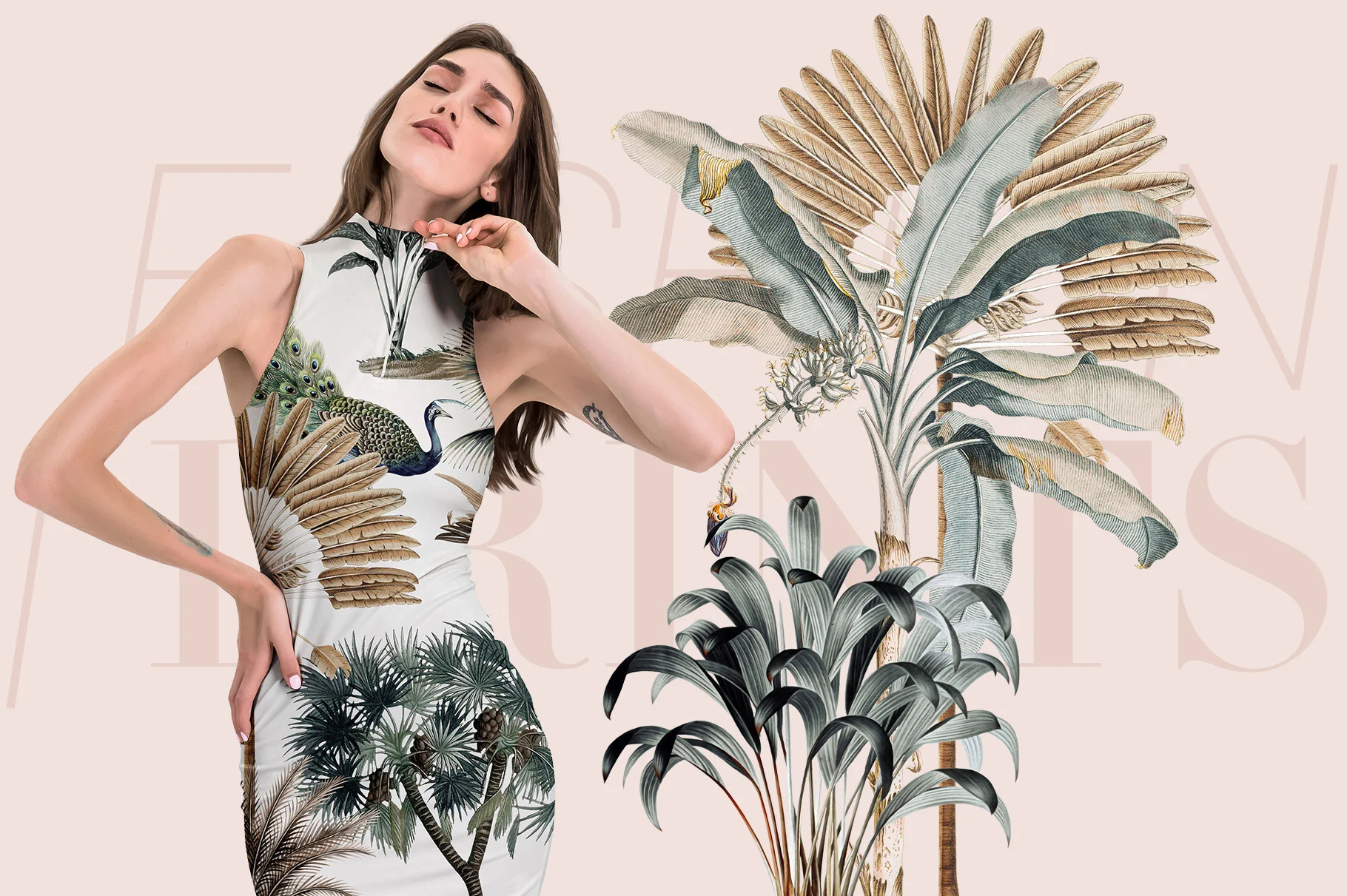 Use Case - Leaf Printed Dress, Motif
