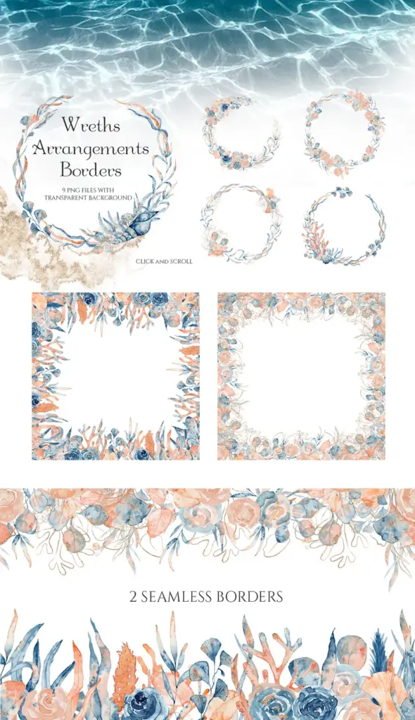 water arrangement borders preview image