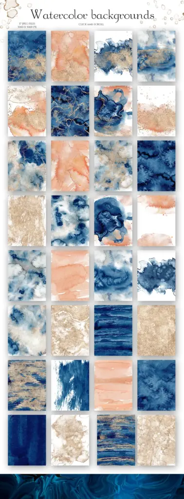 Watercolor background ocean illustrations preview image