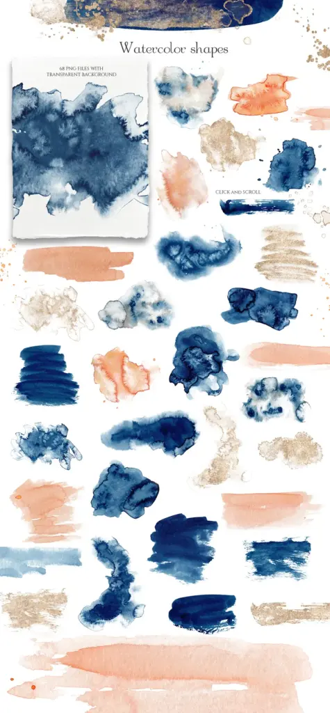 Watercolor shapes illustrations preview image