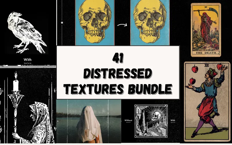 41 Distressed Textures Bundle Feature Image
