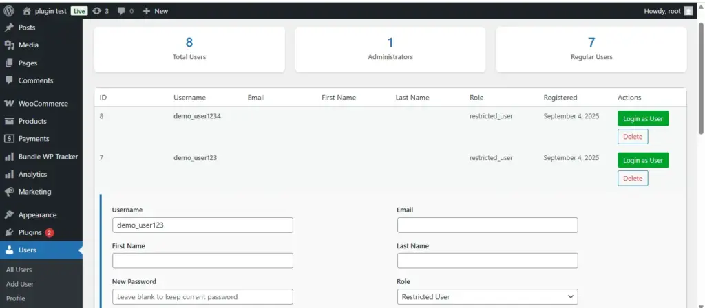 Advance User Details Module