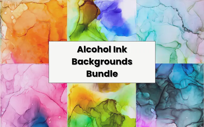 Alcohol Ink Backgrounds Bundle Feature Image