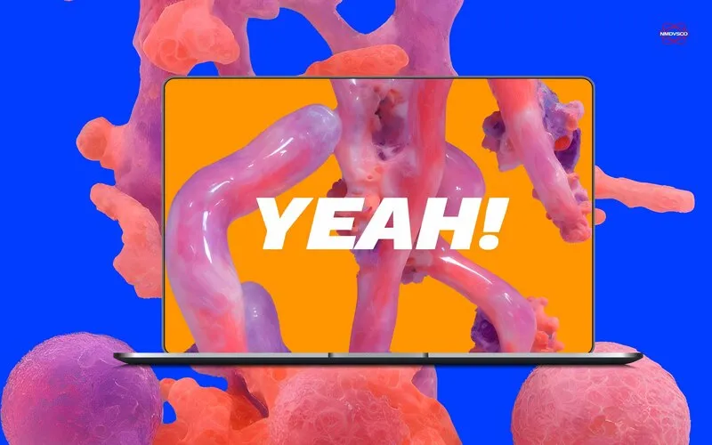Biomorphic Abstract Elements with a 'Yeah' hypertext