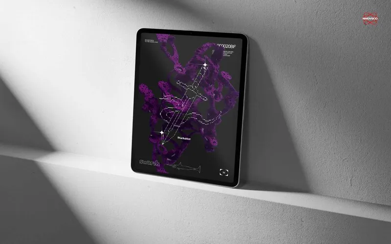 Biomorphic Elements Tablet Mockup
