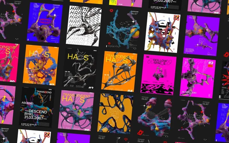 Biomorphic Futurism PSD Elements Collage