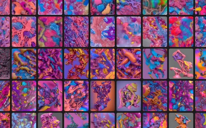 Biomorphic Futurism Backgrounds Collage