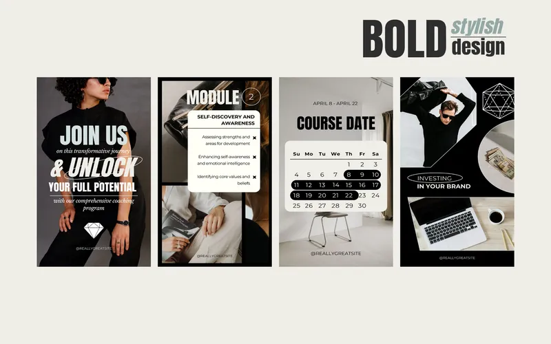Bold stylish canva designs preview image
