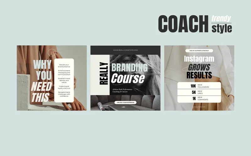 Coach trendy style templates preview image