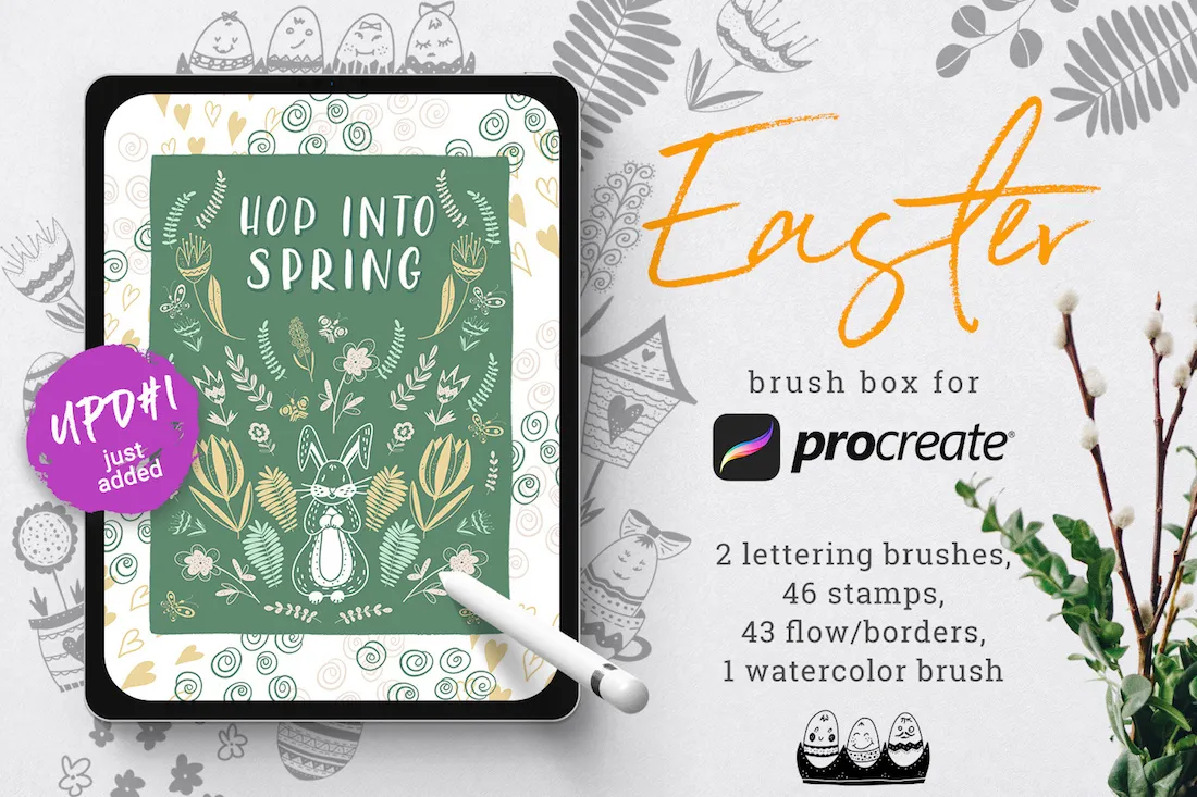 Easter Procreate Brushes Preview