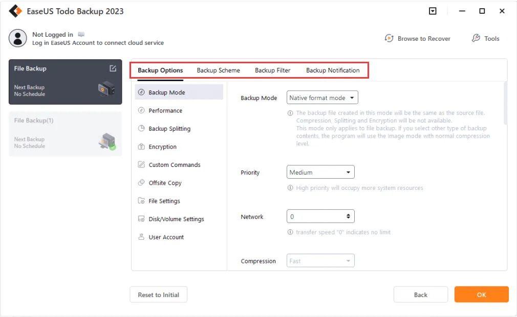 File backup in Windows Data Recovery Software, easeus todo backup home lifetime