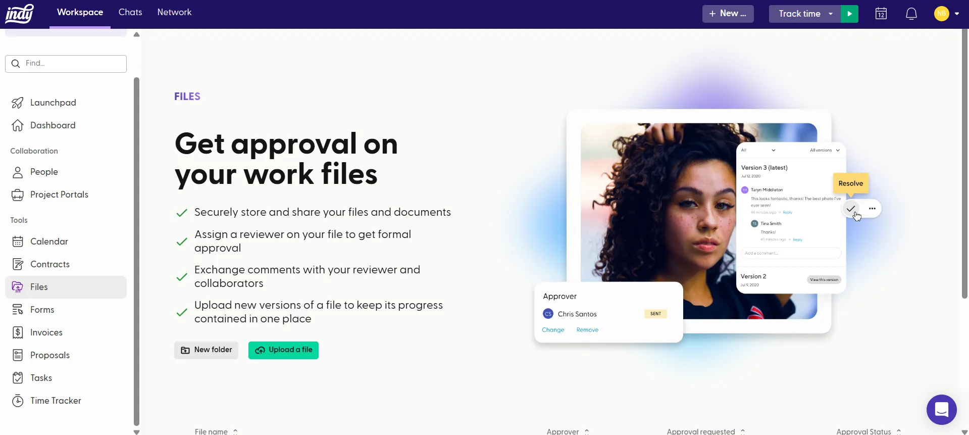 Preview of file uploading feature of Indy Business Management Platform