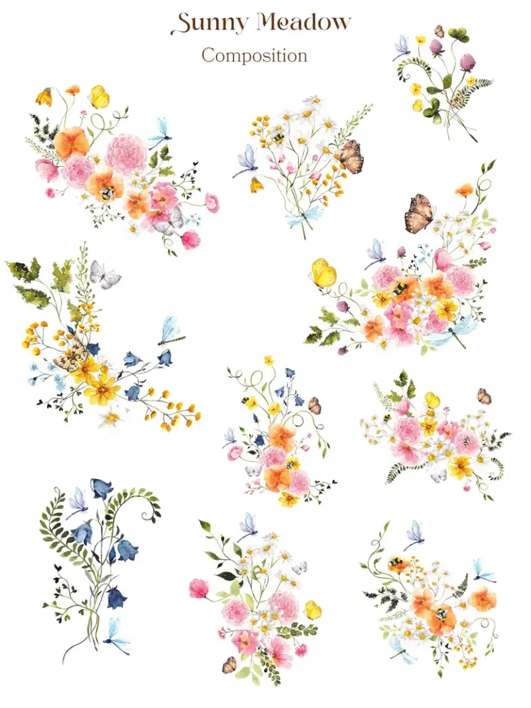 Flowers vector art compositions preview image