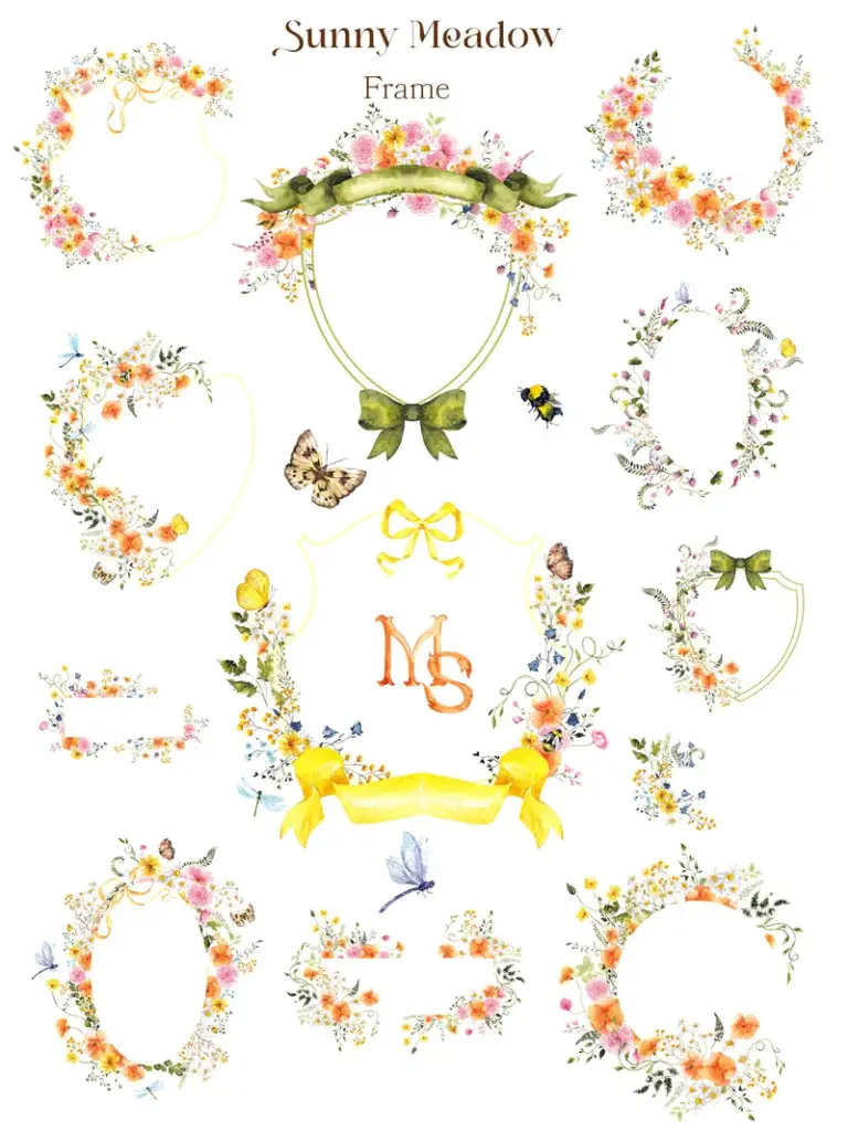 Flowers vector art frames