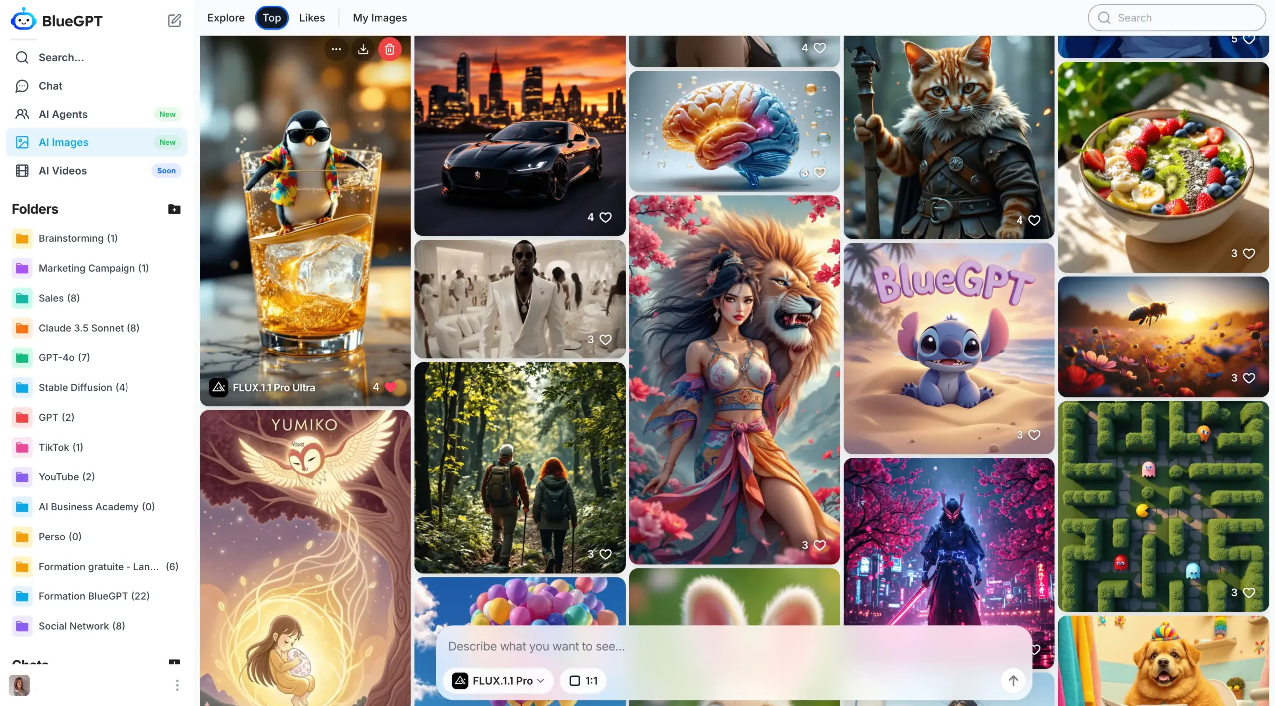 Images generated by BlueGPT content creator