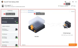 Home page of EaseUS Todo Backup Windows Backup Software