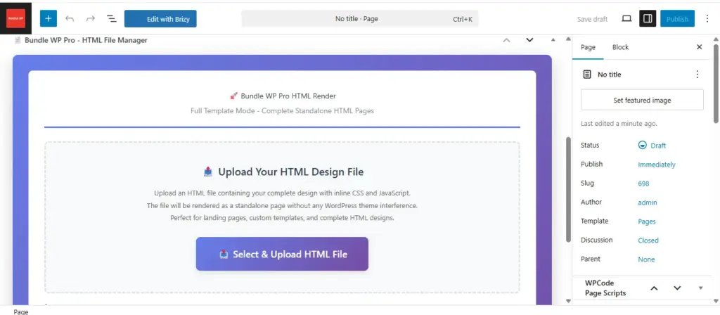 Html single code file importer Module