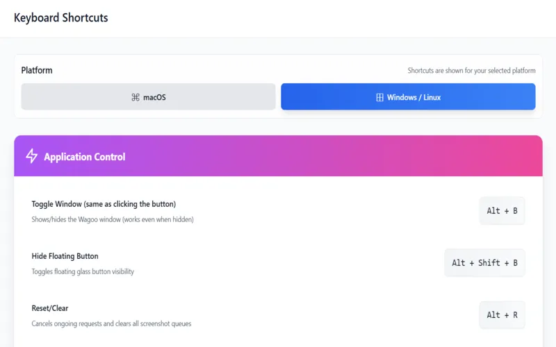 Keyboard shortcut preview image