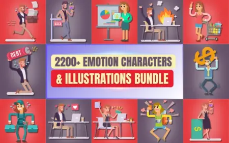 Emotion Characters and Illustrations Bundle Feature Image