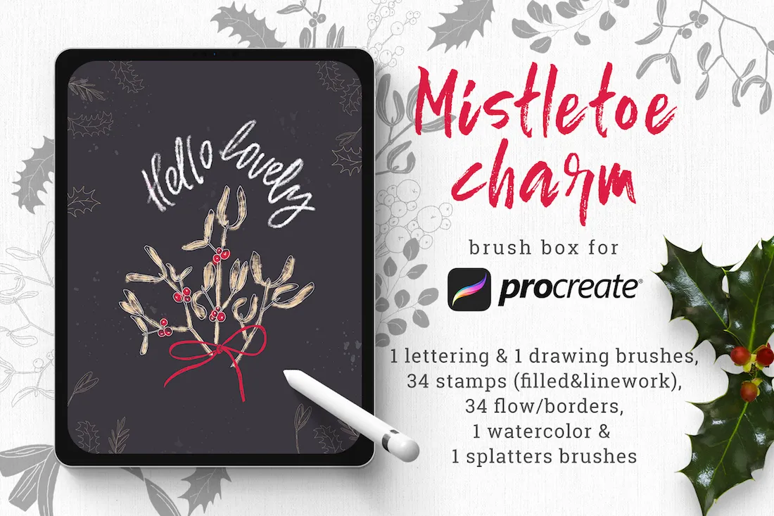 Procreate Mistletoe Set Preview