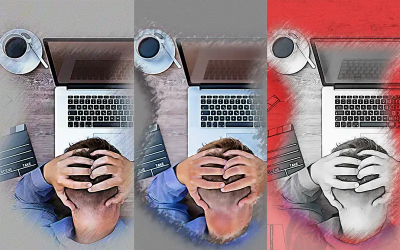 Preview of the ps filters applied to an image of a laptop