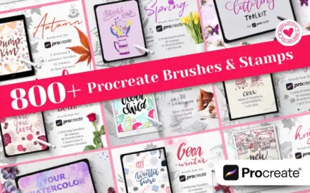 Procreate Brushes and Stamps Bundle Feature Image
