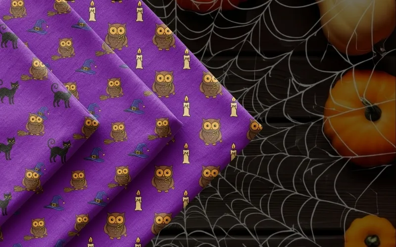 Preview of the cute Halloween owl patterns included in the bundle.