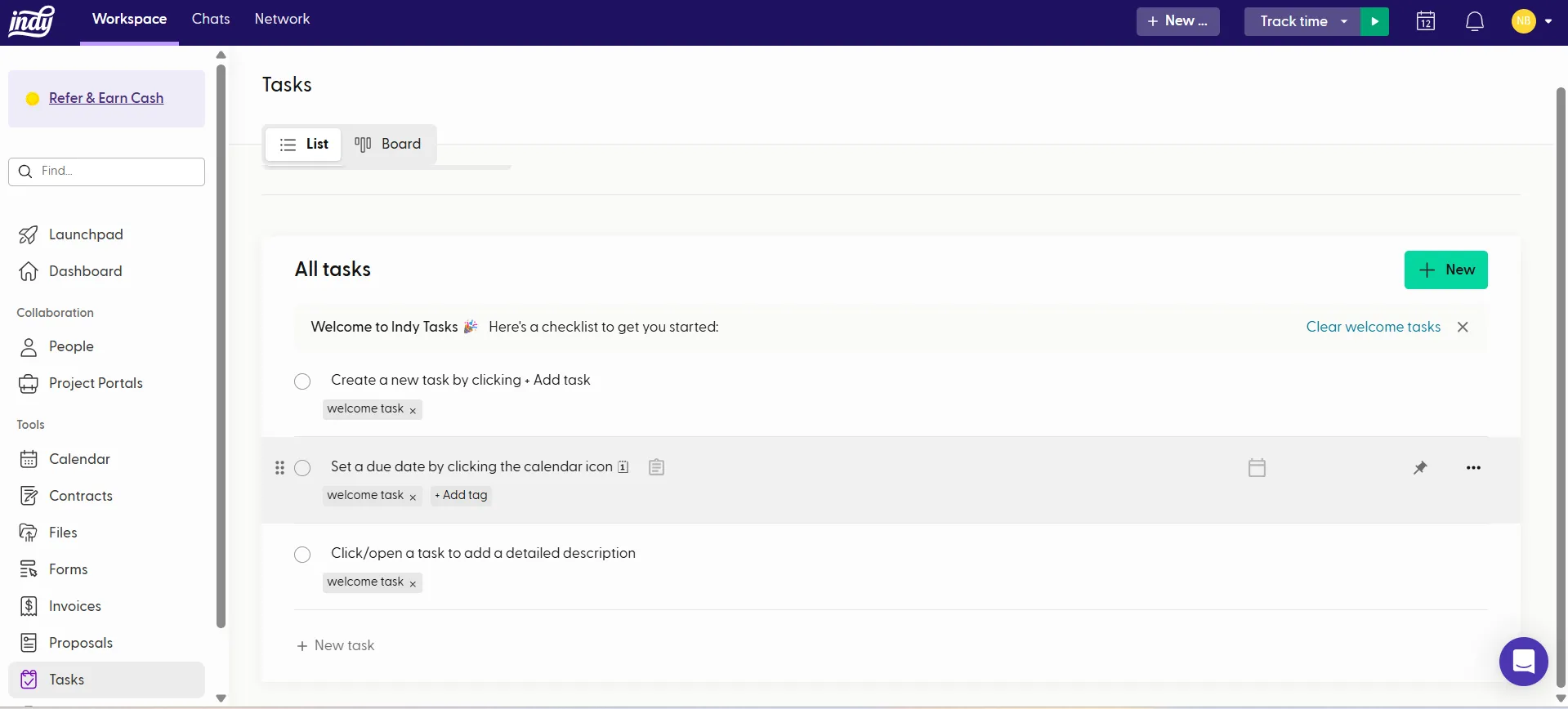 Preview of task management feature of Indy Platform