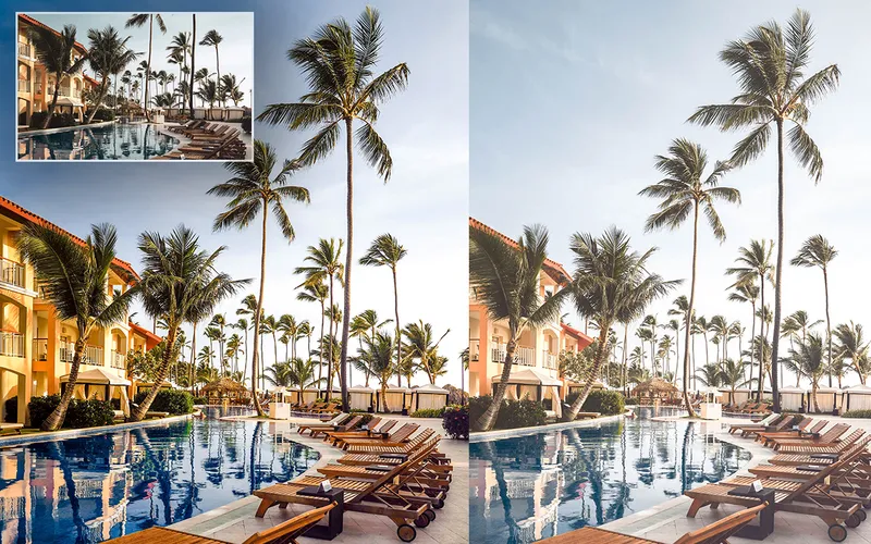 Travel Lightroom Presets Applied To An Image Of A Resort View