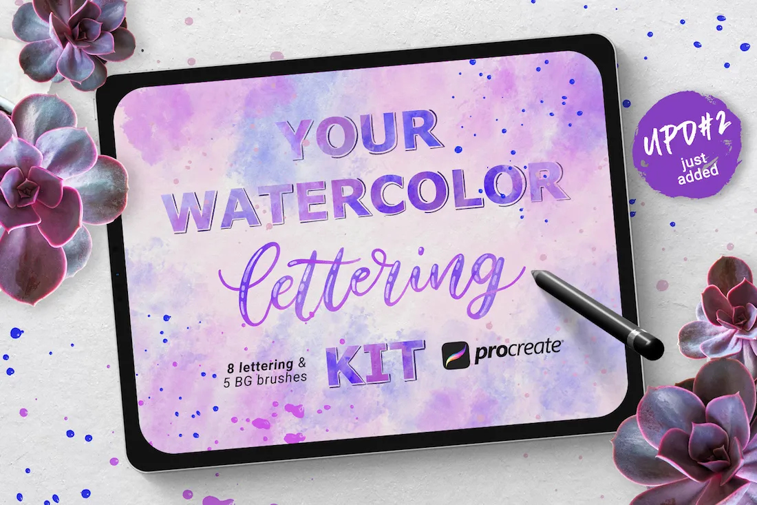 Watercolor Lettering Toolkit Preview