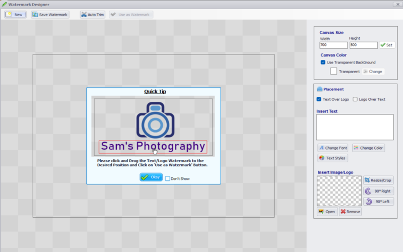 Watermark designer tool mass watermark preview image