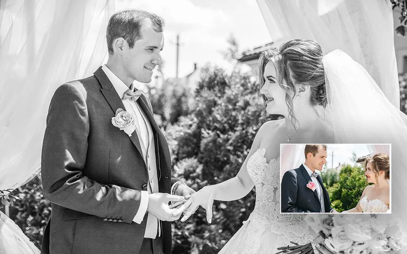 Wedding Lightroom Presets Applied To An Image Of A Wedding Couple