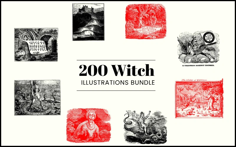Witch illustrations bundle feature image