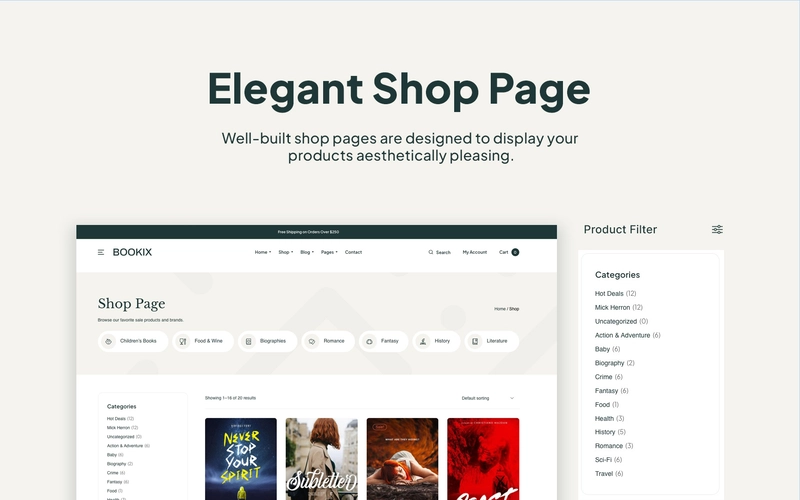 elegant shop page preview image