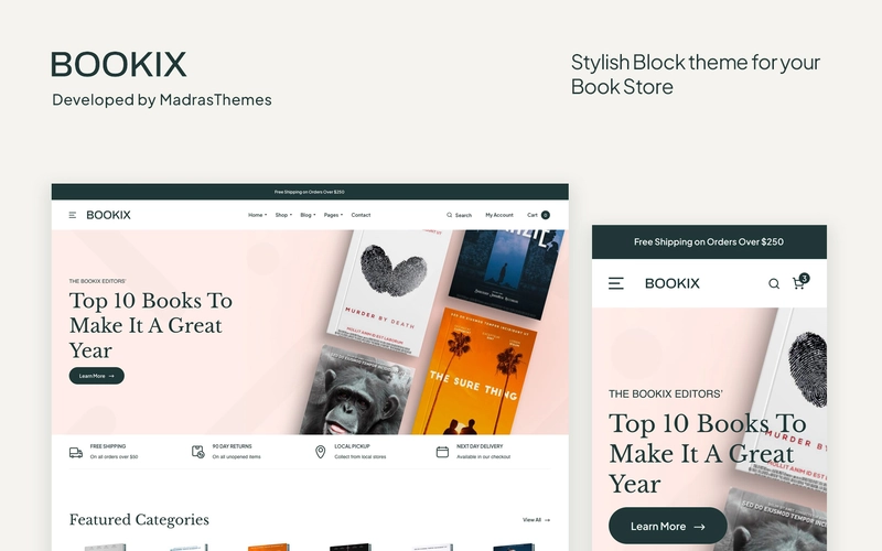 bookix landing pae 1 preview image wordpress templates