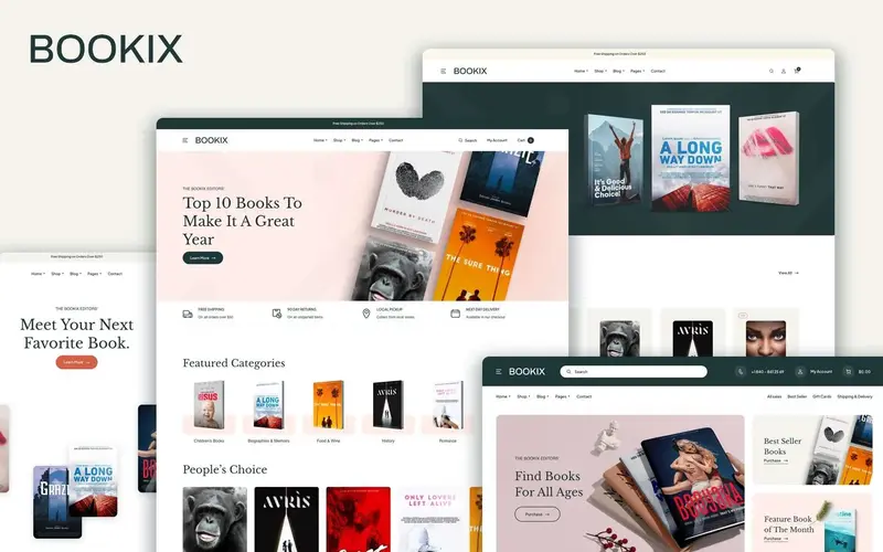 bookix preview image, WordPress templates preview image